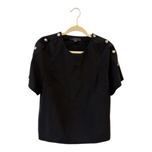 Alexander Wang Black Blouse with Snap Detail Size 8